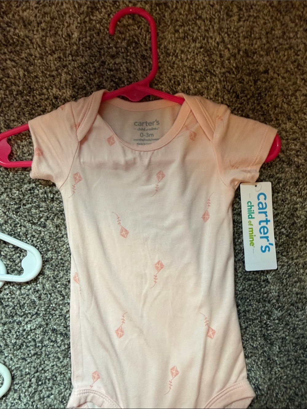 Carter's Light Pink Kite-Print Short Sleeve Bodysuit